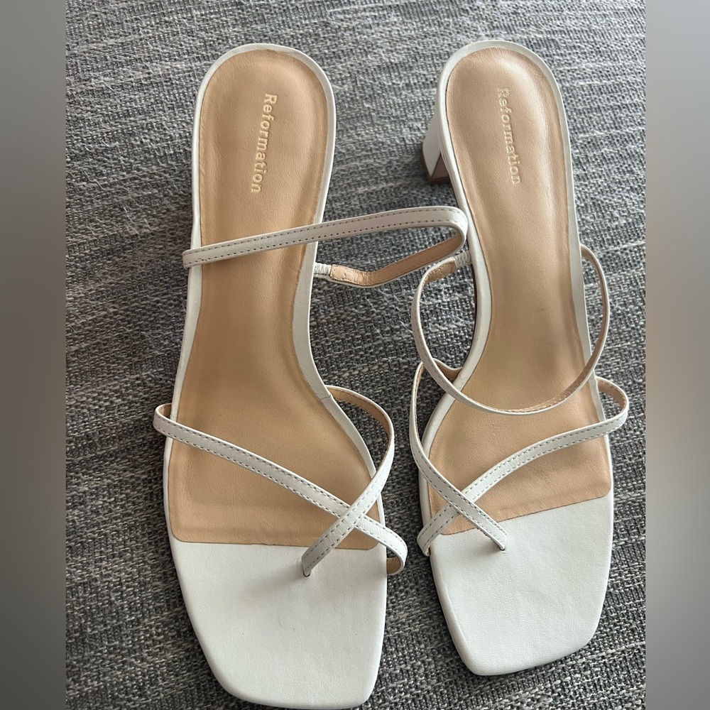 Reformation white heels